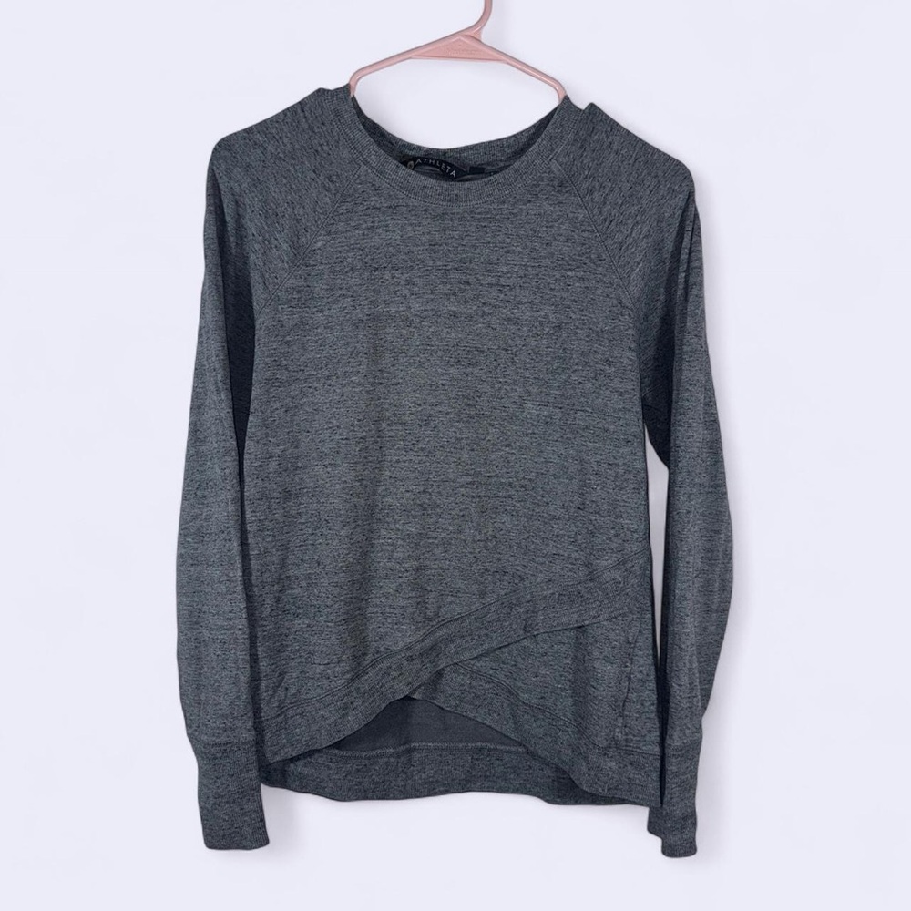 Athleta Gray Asymmetrical Hem Pullover Sweatshirt Size M